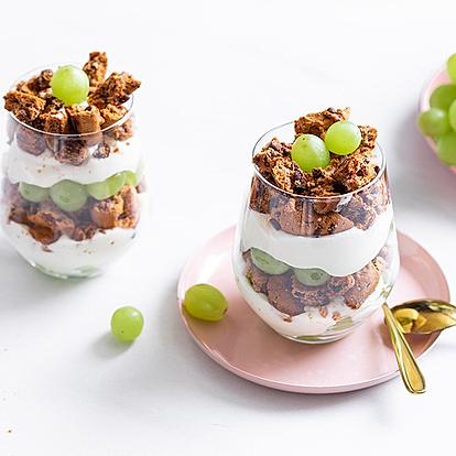 Layered Dessert with Grapes