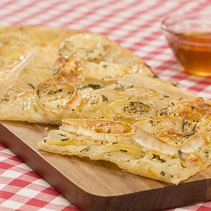 Tarte Flambée with Goat Cheese, Rosemary and Honey