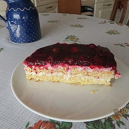Waffle Cake with Red Jelly