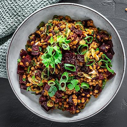 Red Lentil Salad with Beetroot